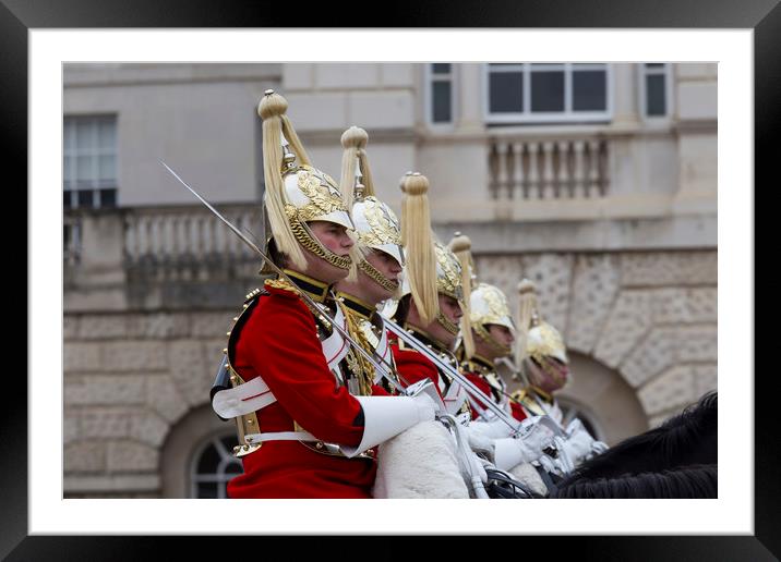 Household Cavalry Changing Of The Guard Framed Mounted Print by David Pyatt