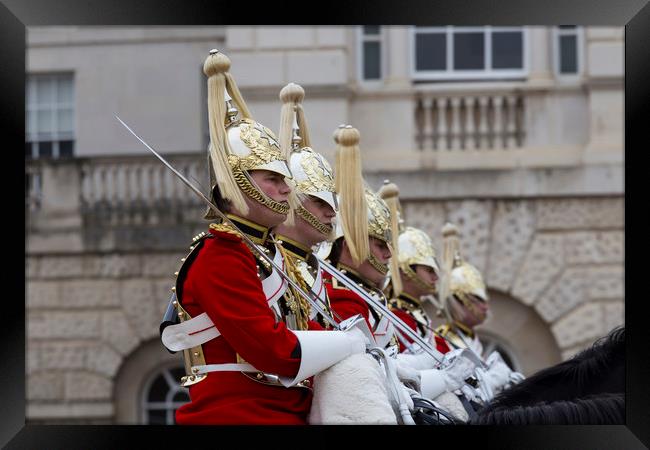 Household Cavalry Changing Of The Guard Framed Print by David Pyatt