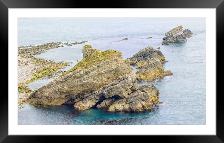 Mupe Rocks on Dorset's Jurassic Coast. Framed Mounted Print by Mark Godden