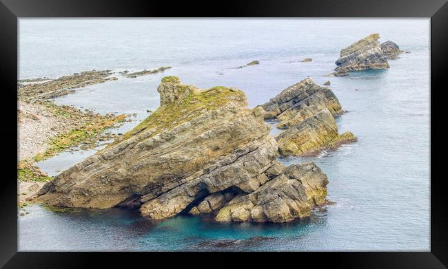 Mupe Rocks on Dorset's Jurassic Coast. Framed Print by Mark Godden