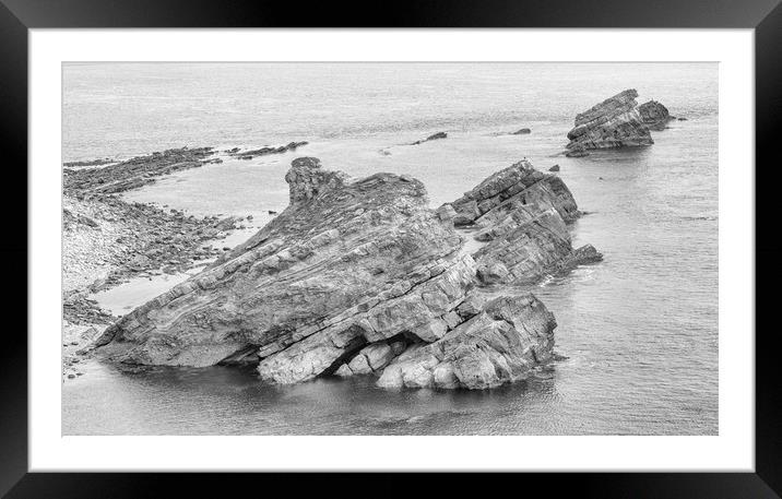 Mupe Rocks on Dorset's Jurassic Coast. Framed Mounted Print by Mark Godden