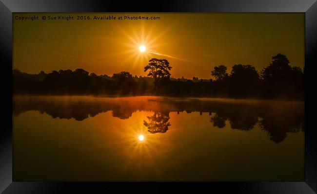Golden mist Sunrise at Beaulieu Mill Pond, New For Framed Print by Sue Knight