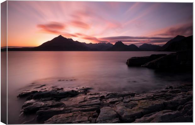Elgol Colourful Sunset Canvas Print by Grant Glendinning