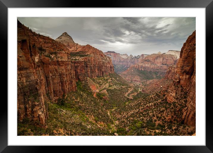 Zion Park from Canyon Overlook viepoint Framed Mounted Print by Martin Williams