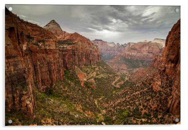 Zion Park from Canyon Overlook viepoint Acrylic by Martin Williams