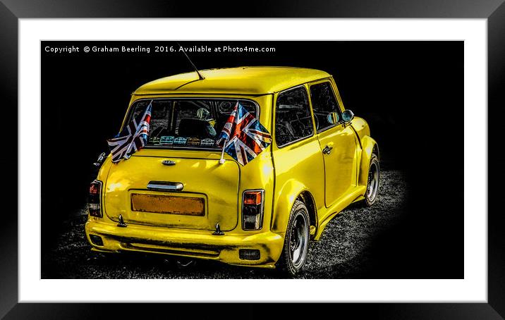 A Very British Mini Framed Mounted Print by Graham Beerling