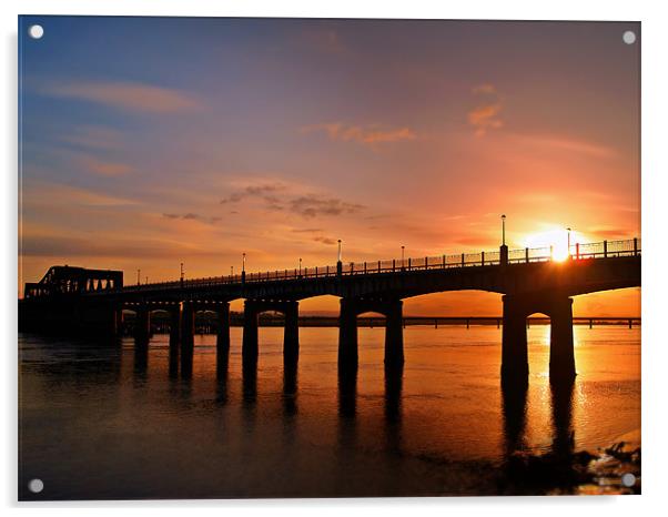 Sunshine Over The Kincardine Bridge. Acrylic by Aj’s Images