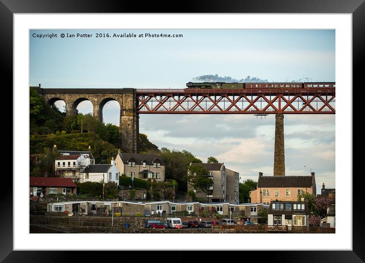 The Flying Scotsman Crossing the Forth Rail Bridge Framed Mounted Print by Ian Potter