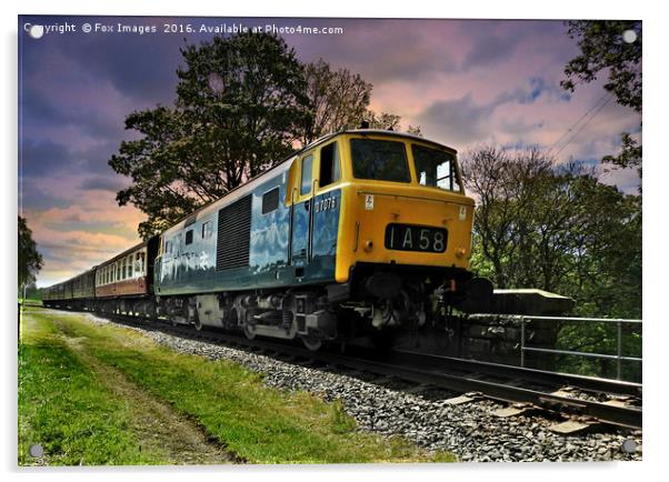 Diesel locomotive D7076 Acrylic by Derrick Fox Lomax