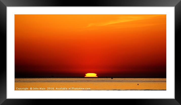 Irish sea sunset Framed Mounted Print by John Wain