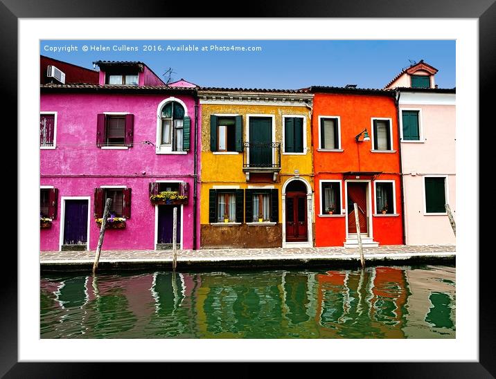 BURANO VENICE                                    Framed Mounted Print by Helen Cullens