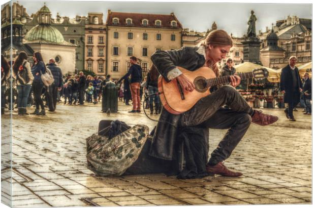 the busker Canvas Print by sue davies