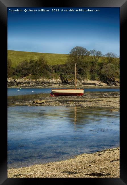 Sailboat At Rest Framed Print by Linsey Williams