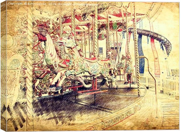 Nostalgic Carousel Ride Canvas Print by Beryl Curran
