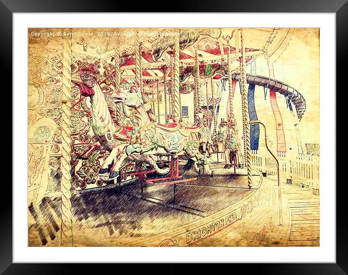 Nostalgic Carousel Ride Framed Mounted Print by Beryl Curran