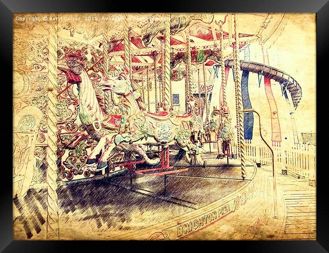 Nostalgic Carousel Ride Framed Print by Beryl Curran