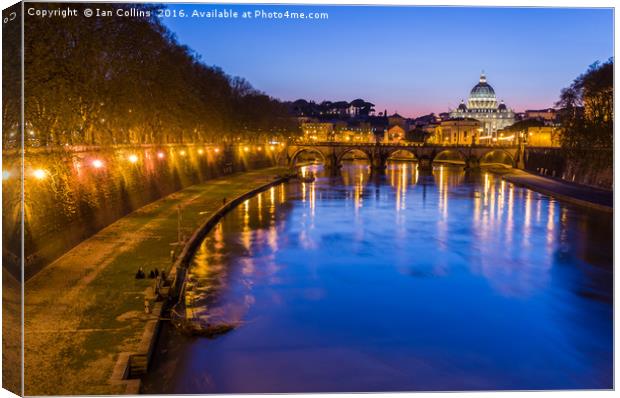 Sunset on the River, Rome Canvas Print by Ian Collins