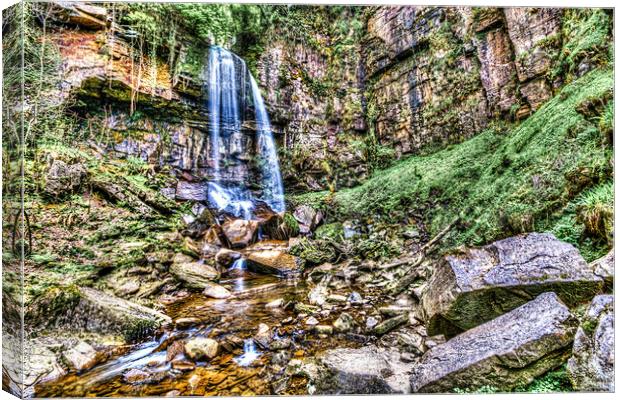 Melincourt Falls Painterly Canvas Print by Steve Purnell