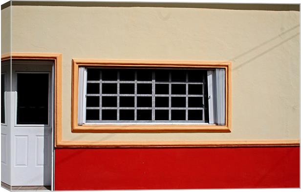 House Front with Red Stripe Canvas Print by Tania Bloomfield