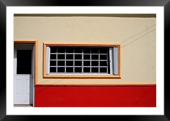 House Front with Red Stripe Framed Mounted Print by Tania Bloomfield