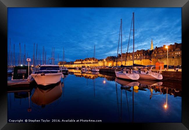 St Malo at night Framed Print by Stephen Taylor