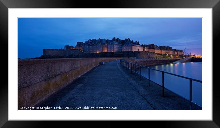 Dawn at Saint Malo Framed Mounted Print by Stephen Taylor