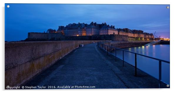 Dawn at Saint Malo Acrylic by Stephen Taylor