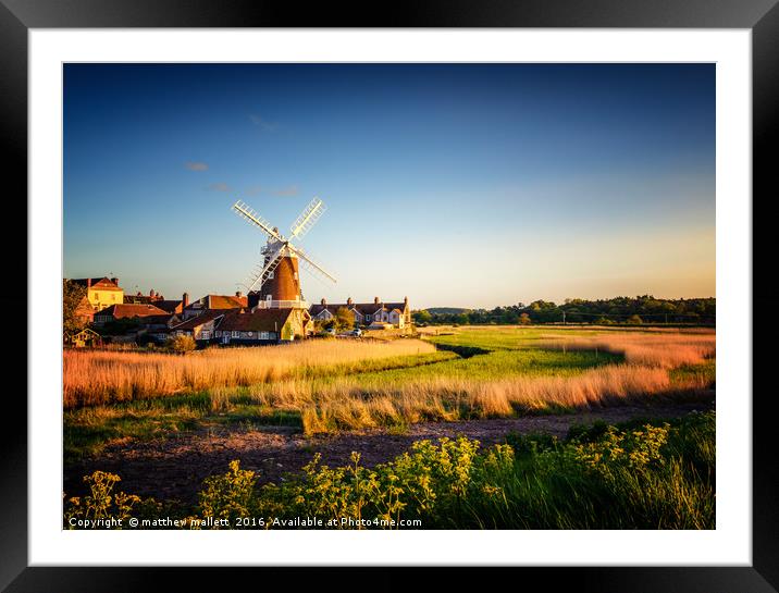 Cley Windmill North Norfolk Framed Mounted Print by matthew  mallett