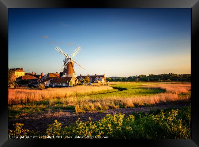 Cley Windmill North Norfolk Framed Print by matthew  mallett