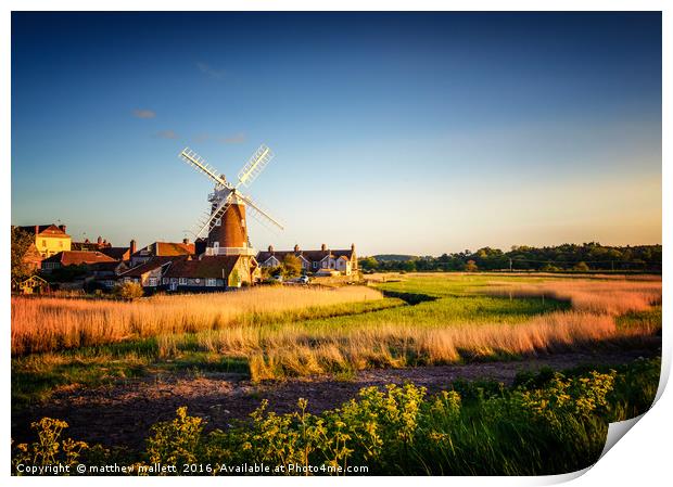 Cley Windmill North Norfolk Print by matthew  mallett