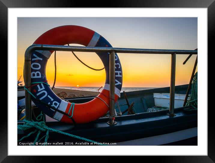North Norfolk Sunset Through Life Belt Framed Mounted Print by matthew  mallett