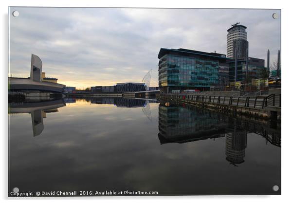 Salford Quays Reflection  Acrylic by David Chennell