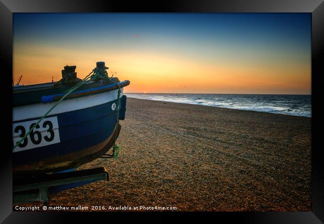 Final seconds of Norfolk Sunset Framed Print by matthew  mallett