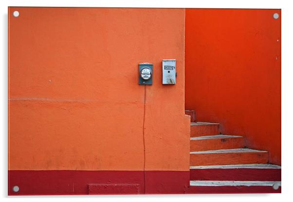 Orange Steps Acrylic by Tania Bloomfield