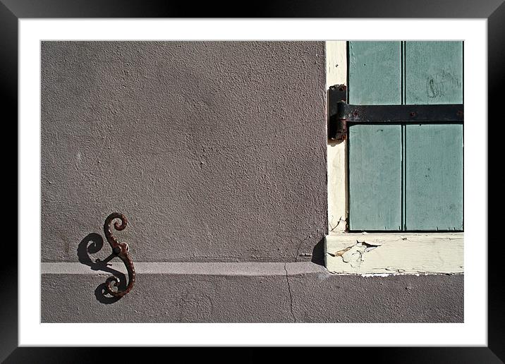 Hook and Shutter Framed Mounted Print by Tania Bloomfield