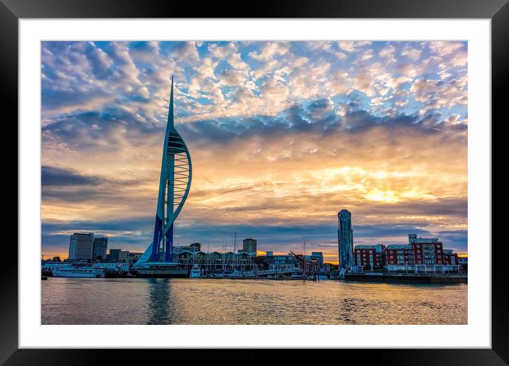 Sunrise At The Spinnaker Tower Portsmouth Framed Mounted Print by Wight Landscapes