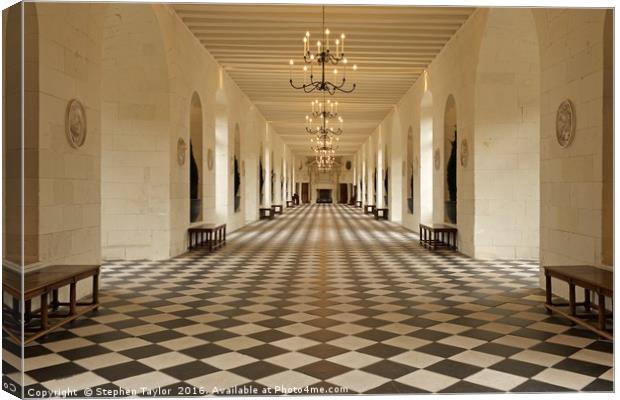 Inside the great grand Chateau de Chenonceau Canvas Print by Stephen Taylor