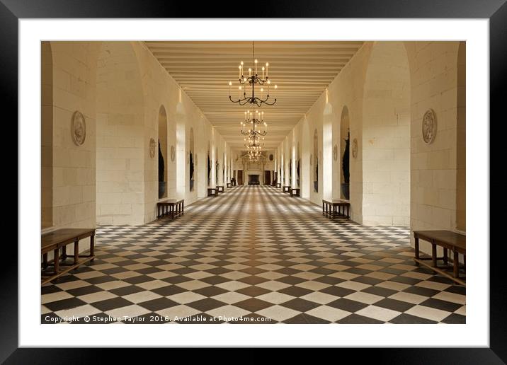 Inside the great grand Chateau de Chenonceau Framed Mounted Print by Stephen Taylor