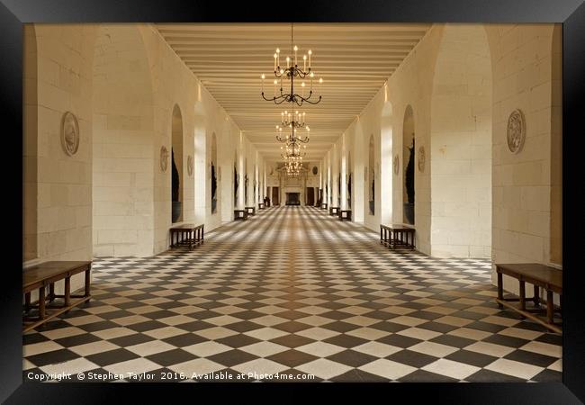 Inside the great grand Chateau de Chenonceau Framed Print by Stephen Taylor