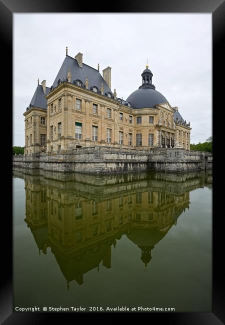 Chateau Vaux Le Vicomte reflections Framed Print by Stephen Taylor