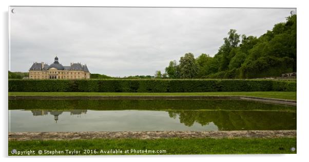 The Gardens of the Chateau de Vaux le Vicomte Acrylic by Stephen Taylor