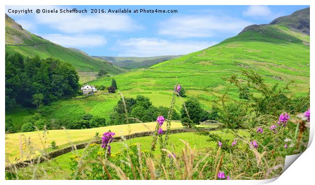 Cumbrian Idyll Print by Gisela Scheffbuch