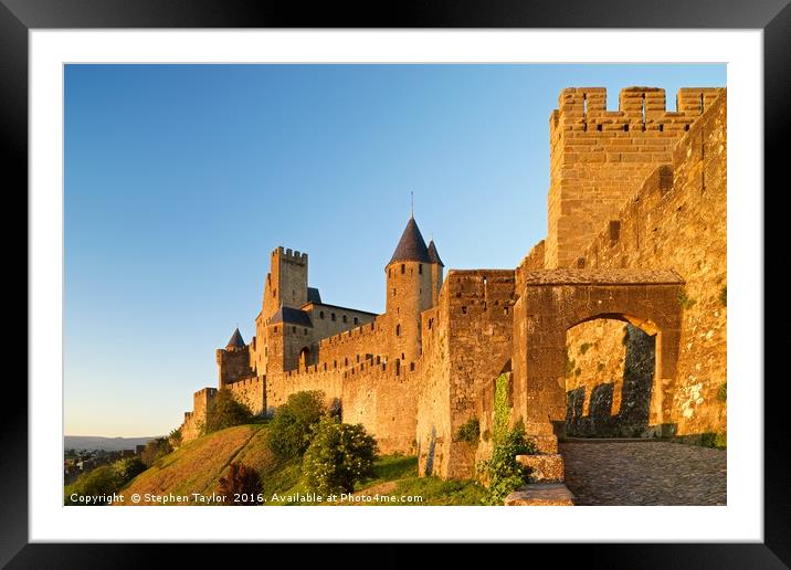The city of Carcassonne Framed Mounted Print by Stephen Taylor