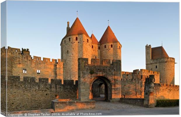 Red Carcassonne Canvas Print by Stephen Taylor