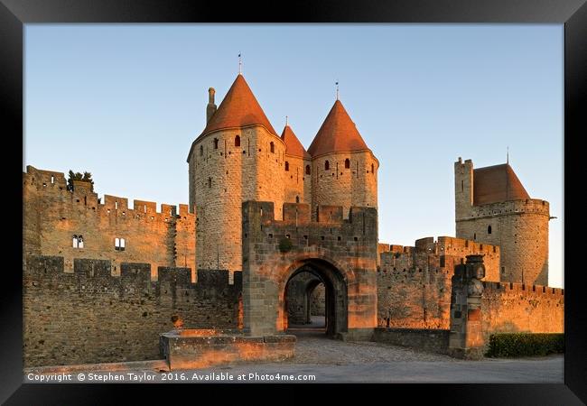 Red Carcassonne Framed Print by Stephen Taylor