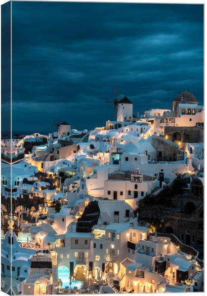 Blue Oia Canvas Print by Paul Andrews