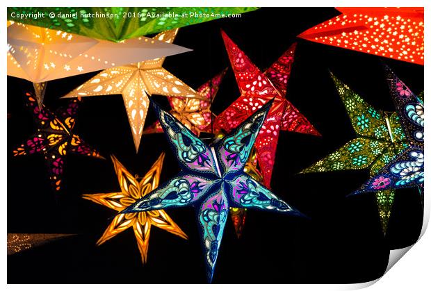 stars of colour Print by daniel hutchinson
