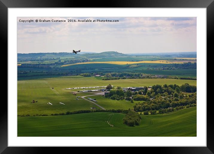 London Gliding Club, Dunstable Downs Framed Mounted Print by Graham Custance