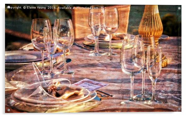 Wedding Table Acrylic by Elaine Young