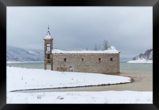 Church of St Nicholas, Mavrovo Lake Framed Print by Alex George